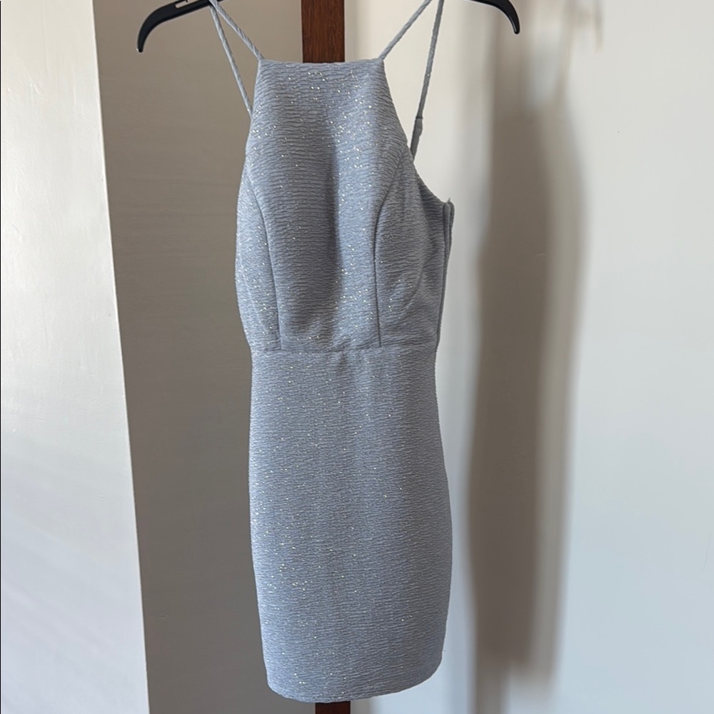 City Studio Silver Sleeveless Midi Sheath Dress for Night Out